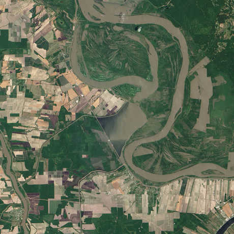 Mississippi River Morganza Spillway satellite image