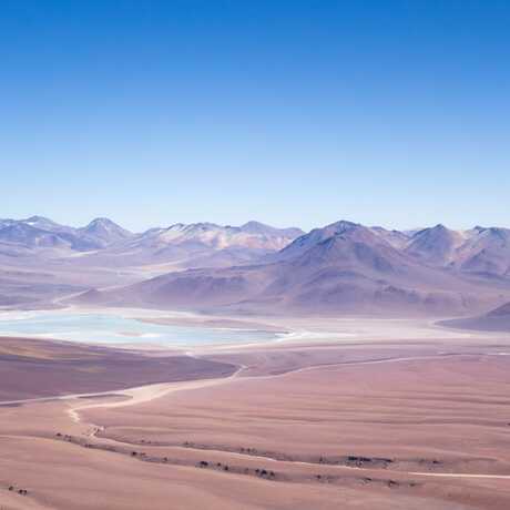 View of Chile's Atacama Desert and mountains