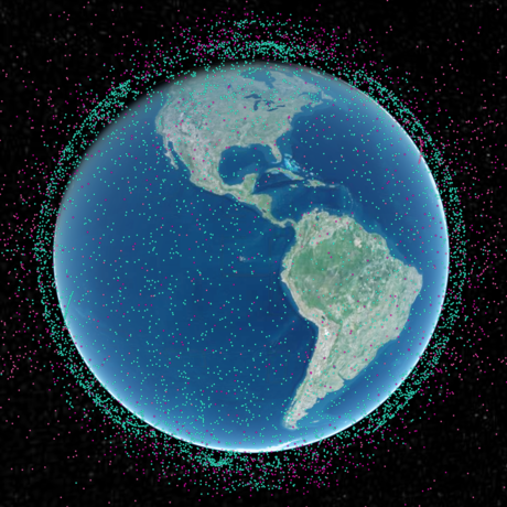 There are currently more than 11,000 satellites orbiting Earth, and this visualization does not show all of them..