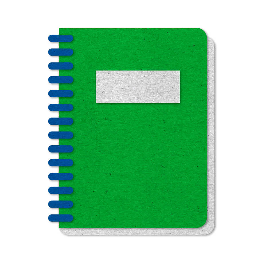 Felt green notebook icon