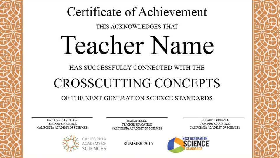 Crosscutting Concepts Certificate