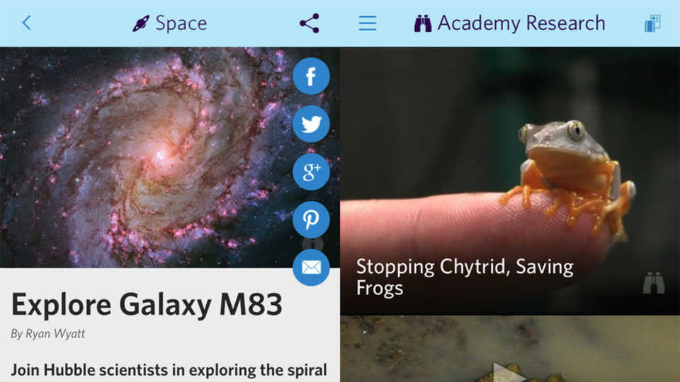 Screenshot of Science Today app