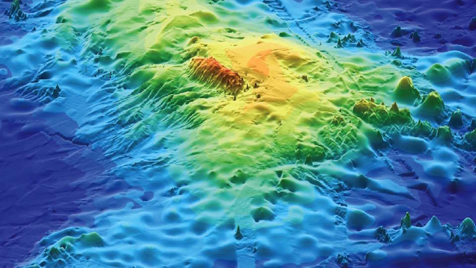 3D map of Tamu Massif, by IODP